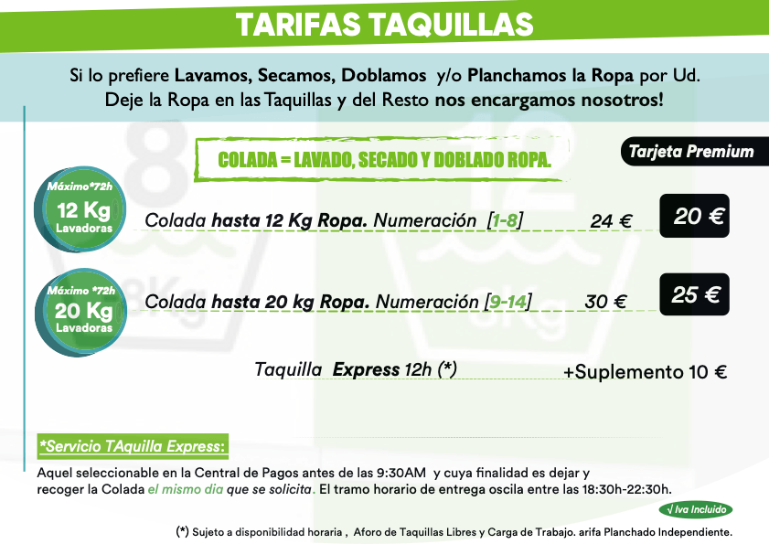 Precios 2026 Colada Taquillas AutoColada
